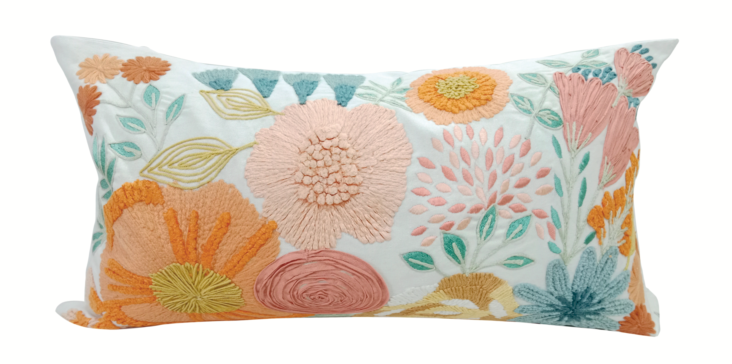 Salado Scalloped Edges Throw Pillow, Floral Medallion, 18x18